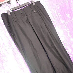 CHARCOAL DRESS PANTS 9/10 Rue10 NWT Buttons Military Inspired Mobwife Tailored
